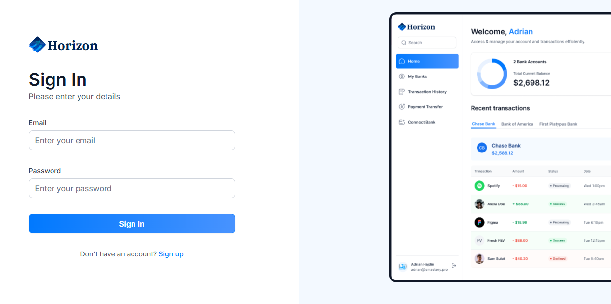 Horizon Banking Web App